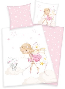undefined, Herding Renforcé Kinder-Wendebettwäsche Little Fairy, Baby Best Kinderbettwäsche »Little Fairy«, mit niedlichem Feen-Motiv