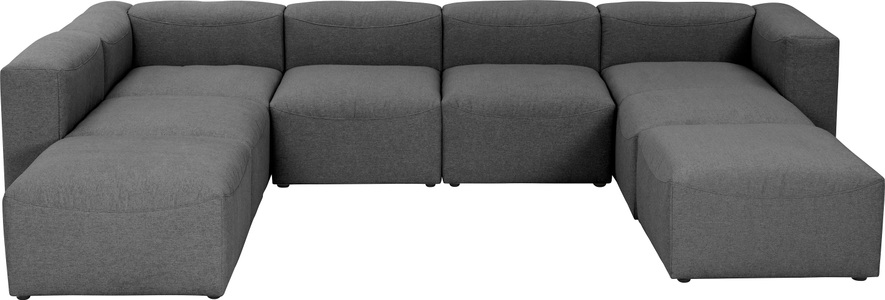 MAX WINZER, Max Winzer® Wohnlandschaft »Lena«, (Spar-Set, 7 St.), Sofa-Set 01 aus 7 Sitz-Elementen, individuell kombinierbar, Max Winzer Wohnlandschaft in flachgewebe anthrazit , Lena , Textil , 350x250 cm , Flachgewebe , Typenauswahl, Rücken echt , 001775007716