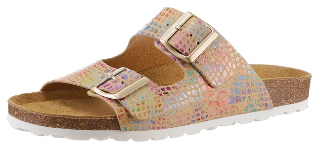 CITY WALK, CITY WALK Pantolette, Basic, Sommerschuh, Schlappen mit schimmerndem Muster, 