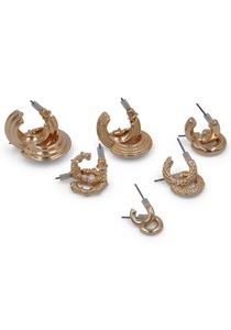 J.Jayz, J.Jayz Ohrstecker-Set »Halbcreolen Set goldfarben«, (Set, 12 tlg.), Firetti Ohrstecker-Set »Halbcreolen Set«, (Set, 12 tlg.)