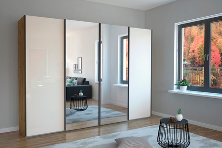 Wiemann, WIEMANN Schwebetürenschrank »Monaco«, hochwertige Glas- und Spiegelfront, WIEMANN Schwebetürenschrank »Monaco«, hochwertige Glas- und Spiegelfront