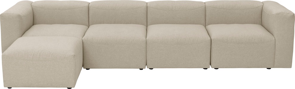 MAX WINZER, Max Winzer® Ecksofa »Lena«, (Spar-Set, 5 St.), Sofa-Set 07 aus 5 Sitz-Elementen, individuell kombinierbar, Max Winzer Ecksofa in flachgewebe creme , Lena , Textil , 350x175 cm , Flachgewebe , Typenauswahl, Rücken echt , 001775007727