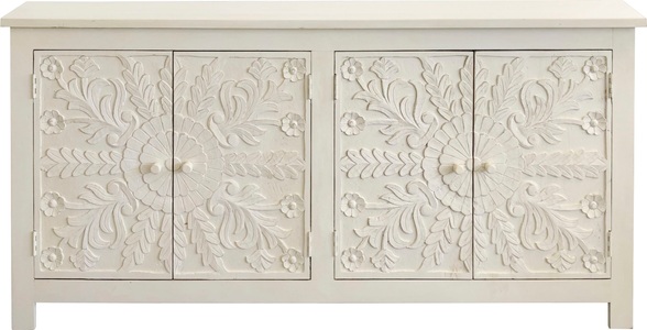 HOME AFFAIRE, Home affaire Sideboard »Fenris«, aus massiven, pflegeleichten Mangoholz, mit dekorativen Schnitzereien, Breite 175 cm, Home affaire Sideboard »Fenris«, Kommode aus massiven Mangoholz, Breite 175 cm