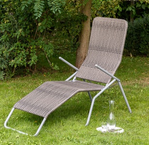Merxx, MERXX Gartenliege »Syrakus XL«, Stahl/Polyrattan, klappbar, MERXX Gartenliege »Syrakus XL«, Stahl/Polyrattan, klappbar