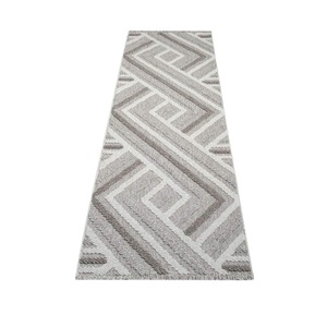 Carpet City Teppich »LINDO 7590«, rechteckig, Kurzflor, Hochtief-Muster/ 3D-Effekt, Fransen, Boho-Stil, Wohnzimmer