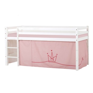 Hoppekids, Hoppekids Hochbett »ECO Dream, Kinderbett, Spielbett, Halbhohes Bett aus Massivholz«, inkl. Vorhang-Set Prinzessin Rosa, Bettgrösse & Matratze wählbar, Hoppekids Hochbett »ECO Dream, Kinderbett, Spielbett, Halbhohes Bett aus Massivholz«, inkl. Vorhang-Set Creator, Bettgrösse & Matratze wählbar