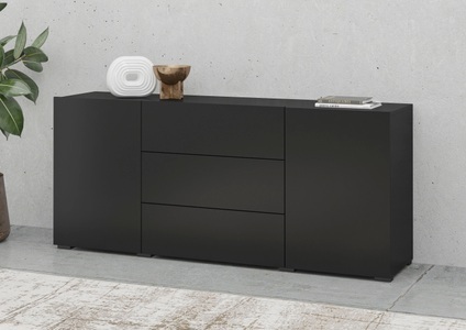 Helvetia, Helvetia Sideboard »Ava«, INOSIGN Sideboard »Ava, Breite 140 cm, hängend und stehend montierbar«, moderne grifflose Kommode, Schubladenschrank, 2Türen/3Schubkästen