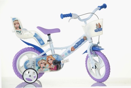 Dino, Dino Kinderfahrrad »Snow Queen Eiskönigin 12 Zoll«, 1 Gang, mit Stützrädern, Korb und Puppensitz, Dino Kinderfahrrad »Snow Queen Eiskönigin 12 Zoll«, 1 Gang, mit Stützrädern, Korb und Puppensitz