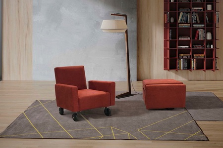 Egoitaliano, Egoitaliano Sessel »QQ«, zum Hocker zusammenklappbar, inkl. Rollen, Egoitaliano Sessel »QQ, Funktionssessel zum Hocker zusammenklappbar,«, inkl. Rollen, in vielen Farbe und hochwertigem Microfaserbezug