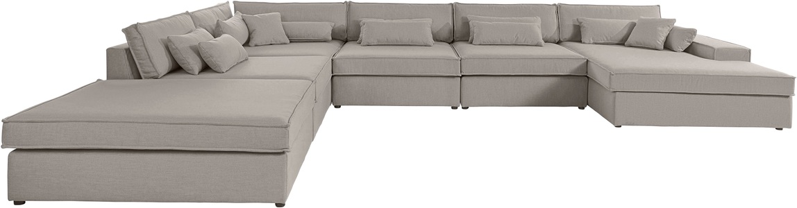 LeGer Home by Lena Gercke, LeGer Home by Lena Gercke Wohnlandschaft »Joreen«, 6 Teile, zusammengesetzt aus Modulen, in vielen Bezugsqualitäten und Farben, fester Sitzkomfort, 