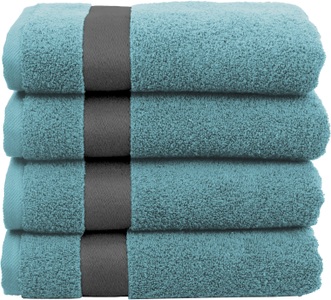 HOME AFFAIRE, Home affaire Handtuch Set »»Condes« mit Bordüre«, Set, 4 tlg., Frottee, Premium 550gr/m², aus Bio-Baumwolle, 4 Handtücher (50x100 cm), 