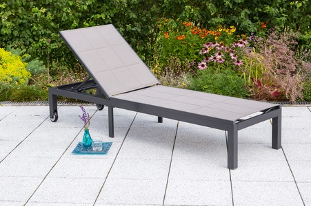 Merxx, MERXX Gartenliege »Trivero«, Alu/Textil, verstellbar, MERXX Gartenliege »Trivero«, Alu/Textil, verstellbar