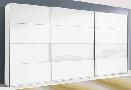 rauch ORANGE, rauch ORANGE Schwebetürenschrank »Quadra«, mit Glaselementen, rauch Schwebetürenschrank »Quadra BESTSELLER Schrank Schlafzimmerschrank in vielen Breiten«, Kleiderschrank Garderobenschrank mit Glaselementen