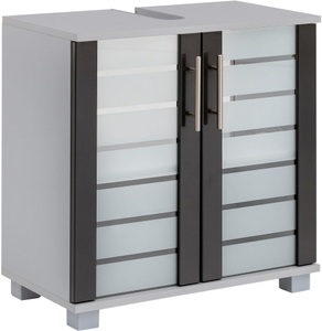 Schildmeyer, Waschbeckenunterschrank, Schildmeyer, »Nikosia«, mit Glastüren, Schildmeyer Waschbeckenunterschrank »Nikosia«, Höhe 64 cm, mit Glastüren, hochwertige MDF-Fronten, Metallgriffe