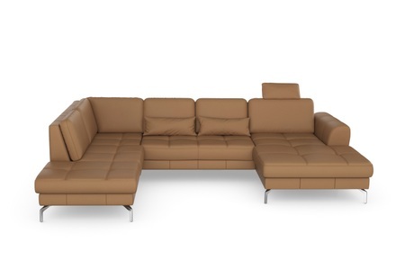 sit&more Wohnlandschaft »Bendigo V«, inklusive Sitztiefenverstellung, Bodenfreiheit 15 cm, wahlweise in 2 unterschiedlichen Fussfarben