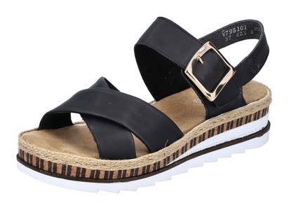 Rieker, Rieker Sandale, mit Keilabsatz, Rieker Sandale, Sommerschuh, Sandalette, Keilabsatz, mit Keilabsatz