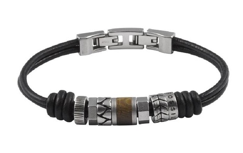 Fossil, Fossil Armschmuck Herren, Fossil - 07/06 Armbänd, 20cm, Black