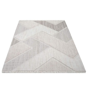 Carpet City Teppich »LINDO 8877«, rechteckig, Kurzflor, Hochtief-Muster/ 3D-Effekt, Fransen, Boho-Stil, Wohnzimmer