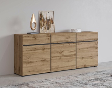 INOSIGN, INOSIGN Kommode »Cross«, Breite 180 cm, INOSIGN Sideboard »Cross,Breite 180 cm, moderne grifflose Kommode,3 Türen/3 Schubkästen«, Schubladenschrank mit viel Stauraum, Einlegeböden verstellbar