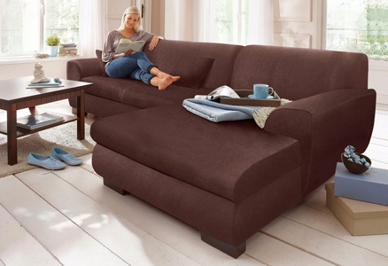 HOME AFFAIRE, Home affaire Ecksofa »Nika«, MELROSE®, Microfaser oder Struktur, wahlweise mit Bettfunktion, 