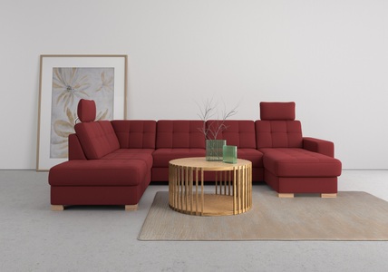 SIT&MORE, sit&more Wohnlandschaft, wahlweise mit Bettfunktion und Bettkasten, sit&more Wohnlandschaft »Quincy U-Form«, wahlweise mit Bettfunktion und Bettkasten