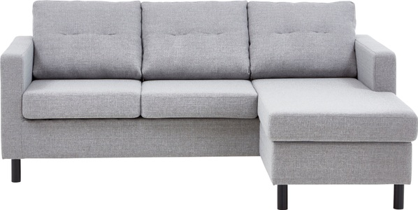 ATLANTIC home collection 3-Sitzer, Ecksofa, frei im Raum stellbar und Recamiere beidseitig montierbar