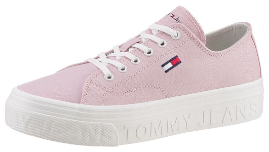 TOMMY JEANS, Tommy Jeans Plateausneaker »TOMMY JEANS FLATFORM«, mit gestickter Logoflagge, 