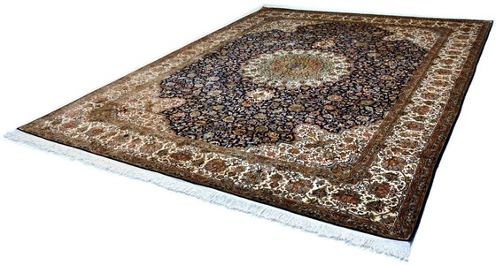 Kayoom, Kayoom Seidenteppich »Kashan 220«, rechteckig, 10 mm Höhe, Einzelstück mit Zertifikat, Wohnzimmer, Kayoom Seidenteppich »Kashan 220«, rechteckig, 10 mm Höhe, Einzelstück mit Zertifikat, Wohnzimmer