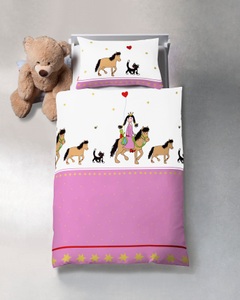 Fleuresse, fleuresse Kinderbettwäsche »Kids«, (2 tlg.), Ausritt einer schönen Prinzessin, fleuresse Kinderbettwäsche »Kids«, 100% Baumwolle