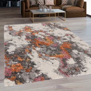 Paco Home Hochflor-Teppich »Vincenza 281«, rechteckig, samtweich und kuschelig, modernes Design, Used Look