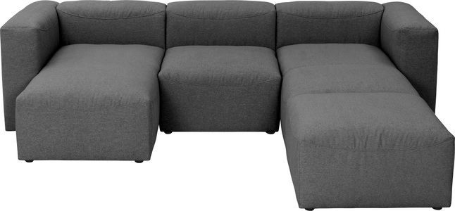 MAX WINZER, Max Winzer® Wohnlandschaft »Lena«, (Spar-Set, 4 St.), Sofa-Set 04 aus 4 Sitz-Elementen, individuell kombinierbar, Max Winzer Wohnlandschaft in flachgewebe anthrazit , Lena , Textil , 275x235 cm , Flachgewebe , Typenauswahl, Rücken echt , 001775007722