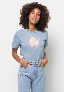 Jack Wolfskin, Jack Wolfskin T-Shirt aus Bio-Baumwolle Frauen Wild Flower T-Shirt Women XL blau blue fog, 