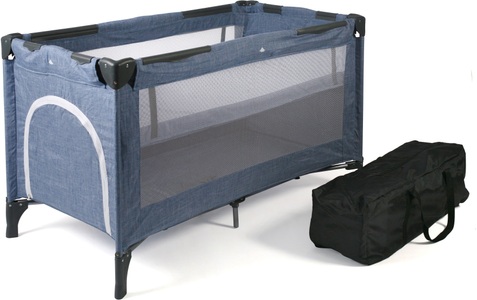 CHIC4BABY, CHIC4BABY Baby-Reisebett »Luxus, Jeans Blue«, inkl. Transporttasche, CHIC4BABY Baby-Reisebett »Luxus, Jeans Blue«, inkl. Transporttasche