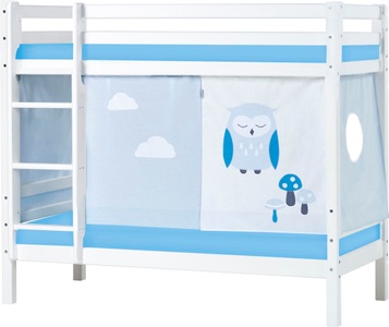 Hoppekids, Hoppekids Etagenbett, Liegefläche 70x160 cm, Kiefer weiss lackiert,mit Textilset und wahlweise mit Matratze, 