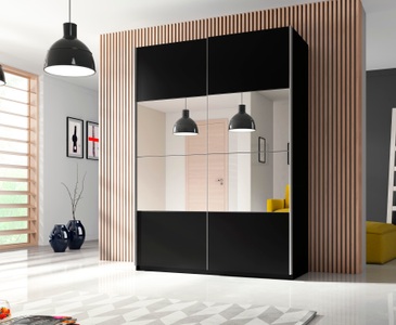 INOSIGN, Helvetia Schwebetürenschrank Beta, mit Spiegelelement, inkl. 1 Kleiderstange und 5 Einlegeböden, Helvetia Schwebetürenschrank Beta, mit Spiegelelement, inkl. 1 Kleiderstange und 5 Einlegeböden