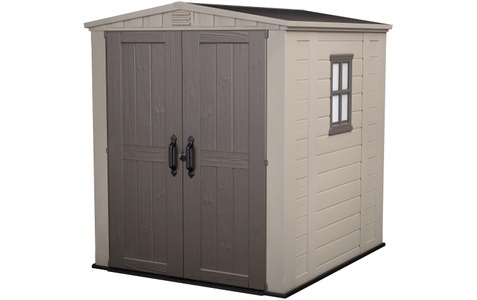 Keter, KETER Gartengerätehaus FACTOR, Keter Gartenhaus Factor Kunststoff Beige-Taupe | 2 × 2 m