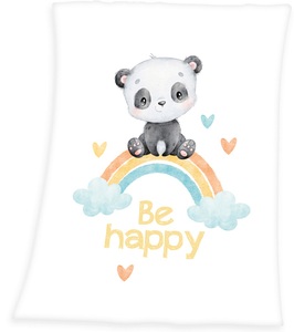 HERDING, Herding Kuscheldecke Regenbogen Panda 75 x 100 cm, Herding Kuscheldecke Regenbogen Panda 75 x 100 cm