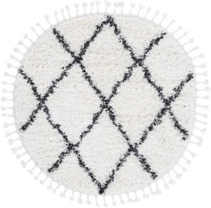 carpetfine Hochflor-Teppich »Eddy«, rund, 30 mm Höhe, Mit Fransen, Wohnzimmer