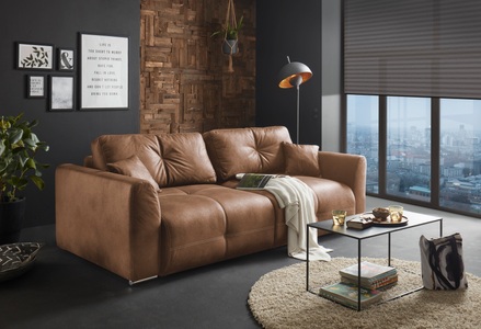 Livetastic, Livetastic Schlafsofa in textil hellbraun , Dolan Lux.3Dl , 245x85x115 cm , Mikrofaser,Mikrofaser , 002220046701, Livetastic Schlafsofa in textil hellbraun , Dolan Lux.3Dl , 245x85x115 cm , Lederlook,Mikrofaser , 002220046701