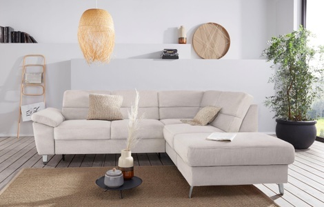 SIT&MORE, sit&more Ecksofa, sit&more Ecksofa »Sorano L-Form«, wahlweise mit Bettfunktion und Bettkasten