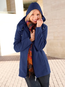 CASUAL LOOKS, Casual Looks Fleece-Jacke mit Kordelstopper, Casual Looks Kapuzenfleecejacke
