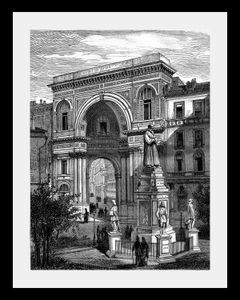 undefined, Bild »Gemälde«, queence Bild »Gemälde«, Schwarz-Weiss-Historische Persönlichkeiten-Gebäude-Gemälde-Kunst, HD Premium Poster-Druck inkl. Holzrahmen