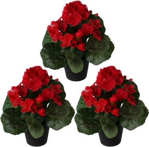 Creativ green, Creativ green Kunstpflanze »Geranie«, (3 St.), im 3er Set, 