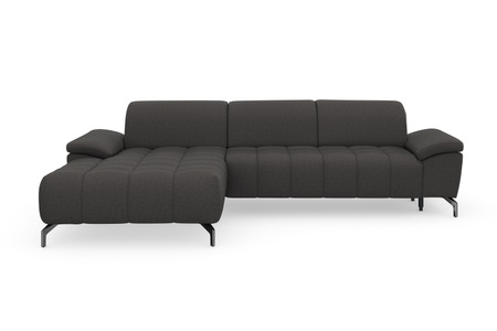 sit&more Ecksofa »Cool«, wahlweise mit Kopfteilverstellung und Vorziehsitz, motorisch, mit schwarzen Füssen