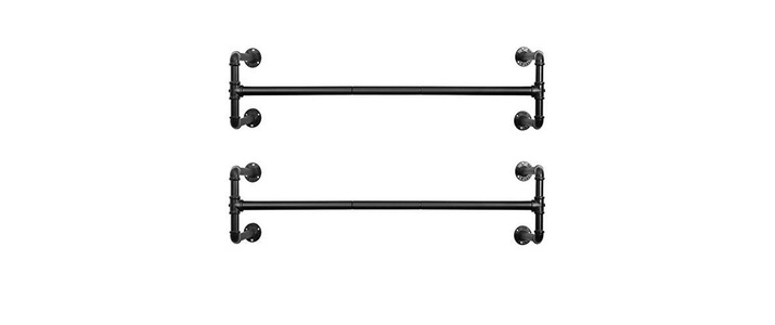 SONGMICS, SONGMICS Garderobenleiste »2 Stück, Schwarz«, SONGMICS Garderobenleiste »2 Stück, Schwarz«, (2 St.)