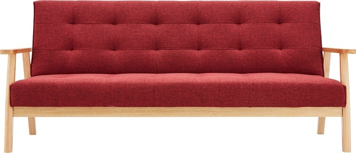 mutoni casual, Bettsofa 3-Sitzer Strukturstoff karminrot 190, 