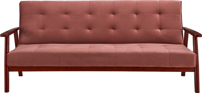 mutoni casual, Bettsofa 3-Sitzer Samt rosa 190, Bettsofa 3-Sitzer Samt rosa 190