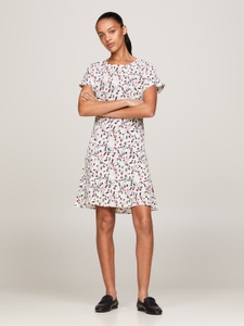 Tommy Hilfiger, Tommy Hilfiger Blusenkleid »SMALL RIBBON F&F SS SHORT DRESS«, mit Allover-Muster, Tommy Hilfiger Blusenkleid »SMALL RIBBON F&F SS SHORT DRESS«, mit Allover-Muster