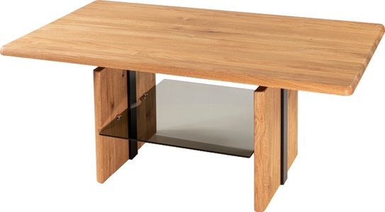 Venda, Venda Couchtisch in holz 110/65/50-69 cm , 1806 , Schwarz, Eichefarben , Wildeiche , massiv , 65x50-69 cm , geölt,Echtholz , höhenverstellbar , 000308004601, Vierhaus Couchtisch, Couchtisch, Platte wildeiche, höhenverstellbar durch Ilse Liftmechanik