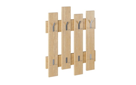 Skye decor, Skye Decor - Wand-Garderobe - Hellbraun, Garderobenleiste »Woody Fashion Wave 8 Haken, Nature«